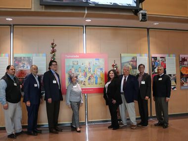 The board of directors of The Mexican American Museum of Texas pose for a photograph at a...